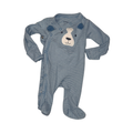 Bear blue & white striped onesie | NB