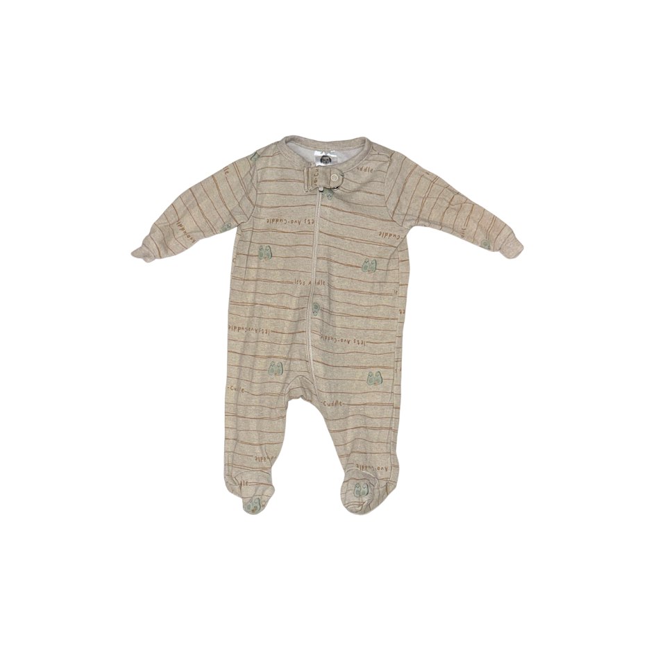 Set of 2 onesies | Green & beige with animal & avocado patterns | NB