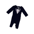 Tux style onesie | Black tie | NB