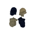 Set of 4 gloves | Olive green & dark blue | NB