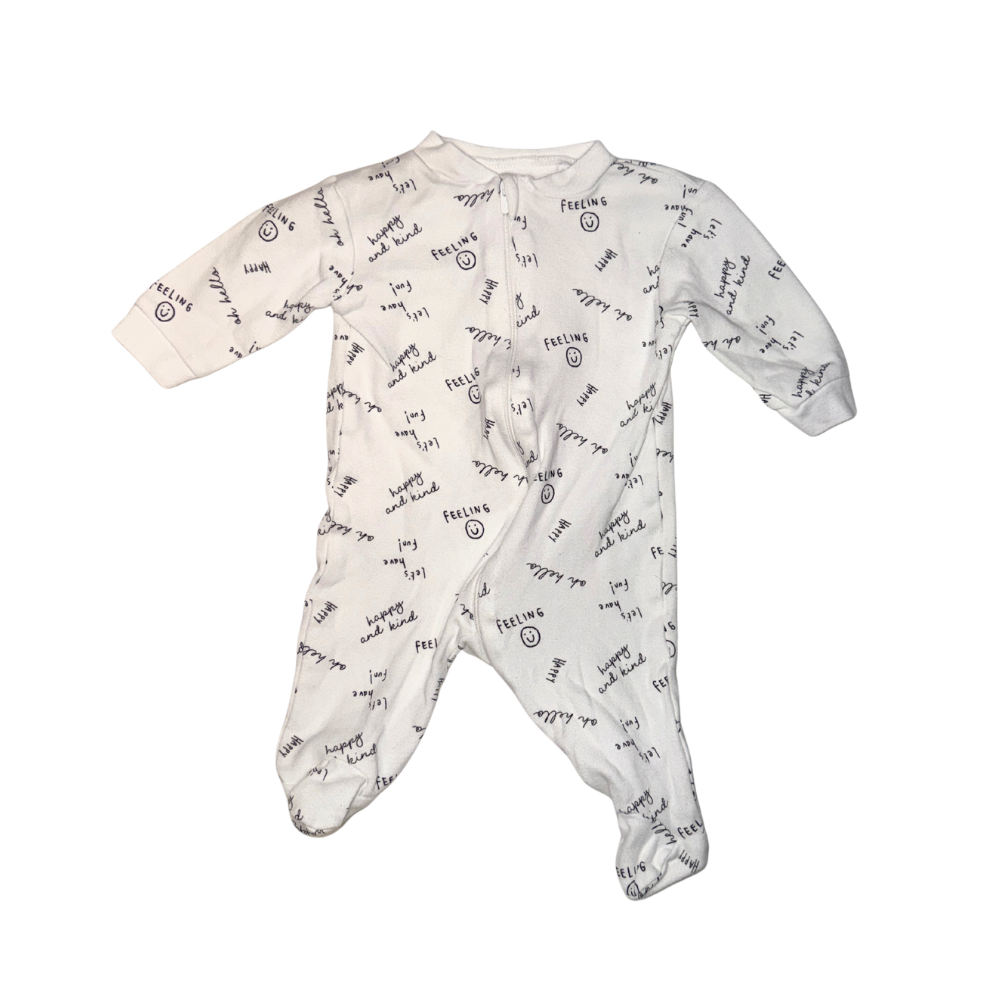 Set of 3 onesies | Grey, white & blue elephant pattern | 0-3M