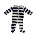 Blue & grey striped onesie | 3M