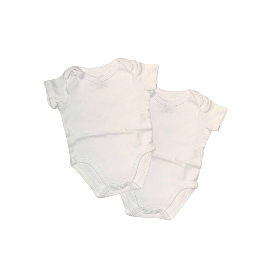 Set of 2 white bodysuits | 0-3M