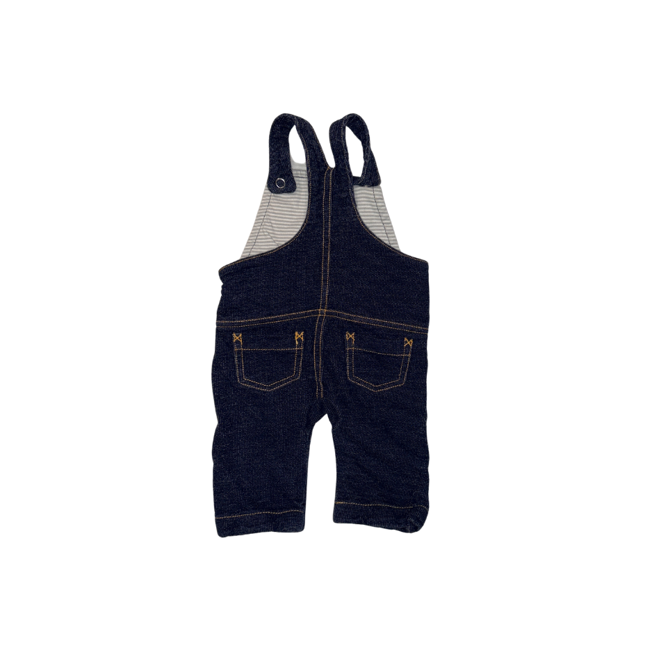 Denim overalls with back pocket detail | 0-3M