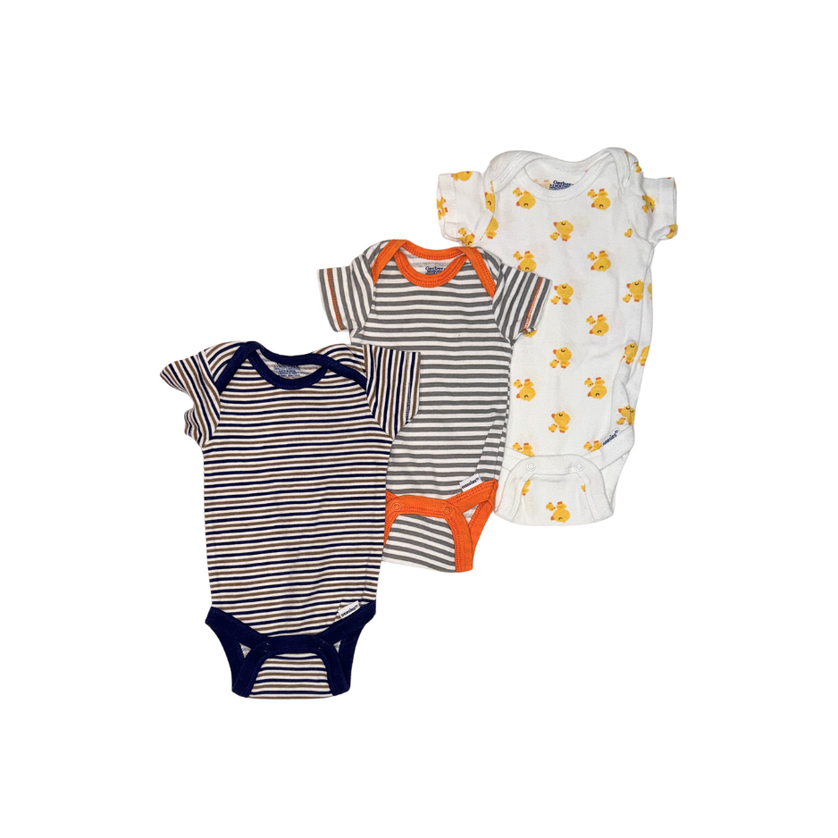 Set of 3 bodysuits | Ducks & stripes | 0-3M