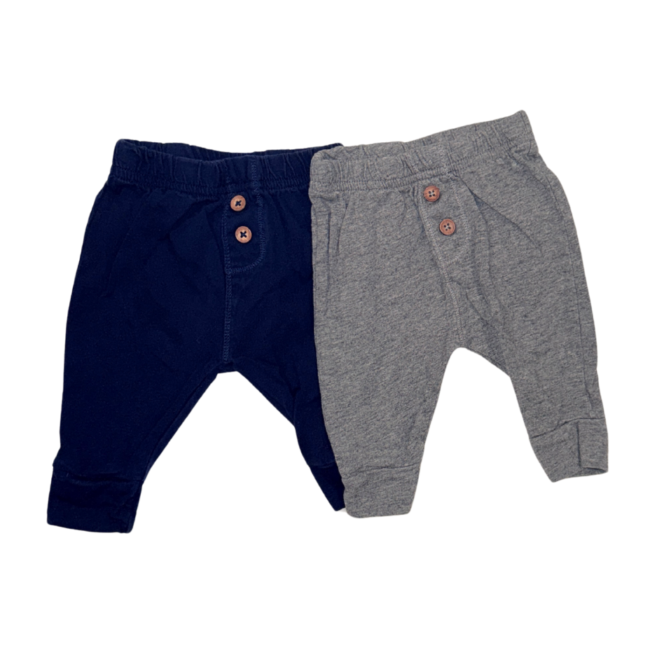 Set of 2 Carter's pants | Grey & navy | 0-3M