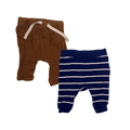 Set of 2 Old Navy pants | Brown light & navy striped | 0-3M
