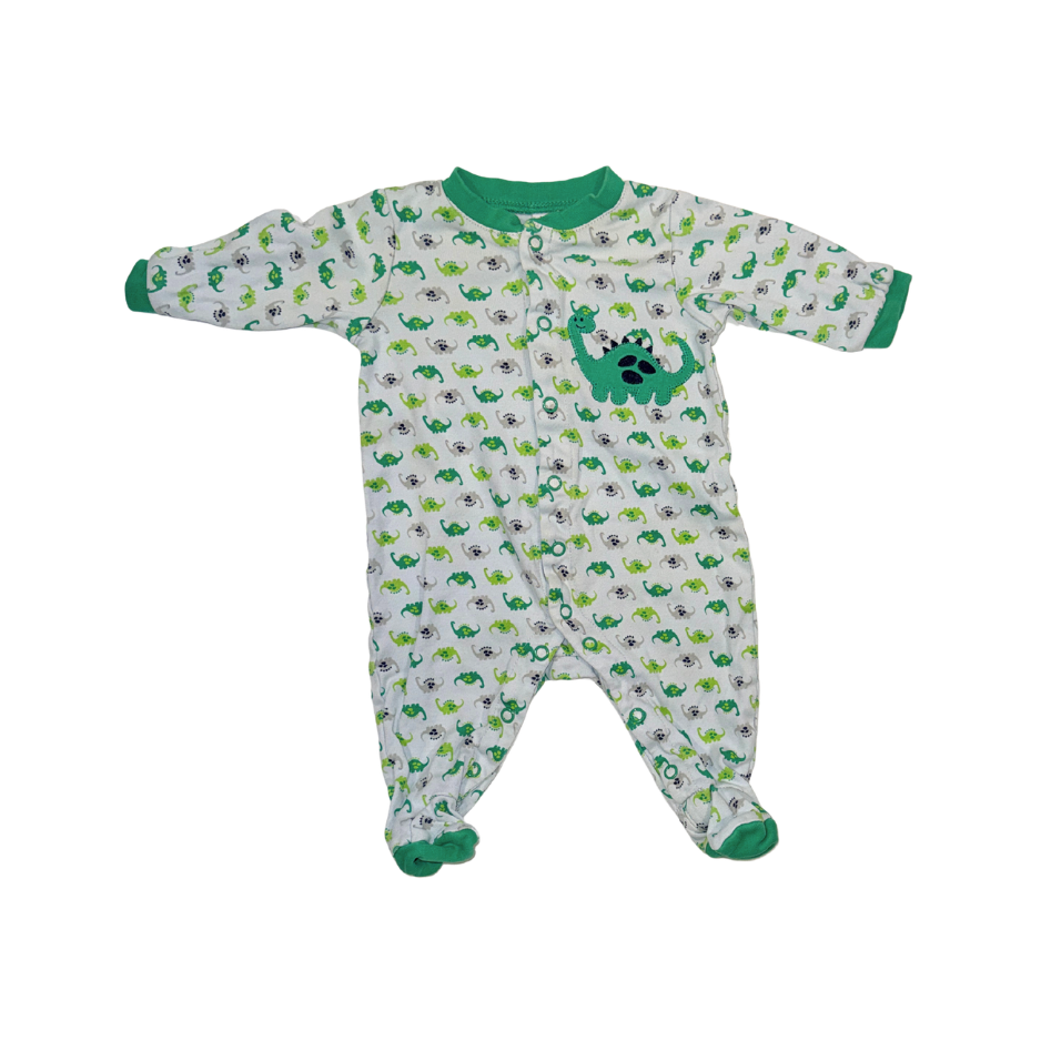 Set of 2 onesies | White with green dinos & blue with red tractors | 3M