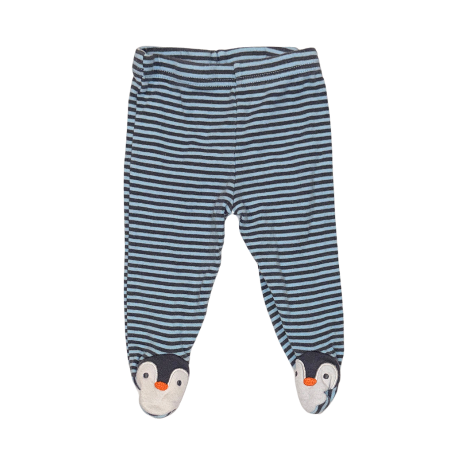 Carter's Striped Footed Pants with Penguin Feet | Boys 0-3M