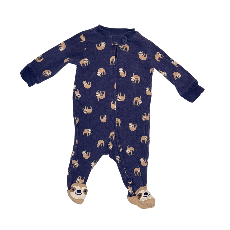 Carter's Blue Sloth Print Onesie | 3M
