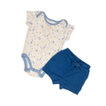 George | Set Of 2  Bodysuit & Shorts | Blue Shorts & Moon Pattern Bodysuit | 3M