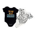 Multi Brands | Set Of 2 Bodysuits | Black Playground Joke, and Black & White pattern | 0-3M