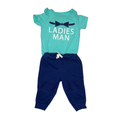 Set of 1 ladies' man bodysuit & navy sweatpants | 3-6M