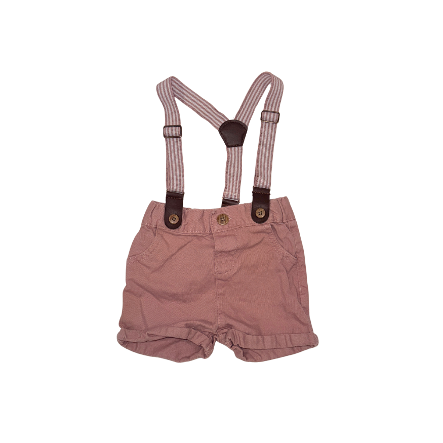 Set of pink shorts and white shirt | 3-6M