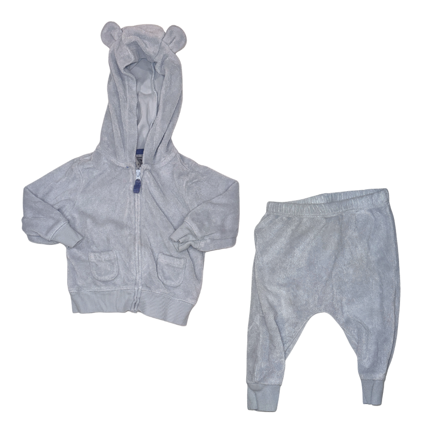 French Terry set of pants and hoodie | Light blue | 6M