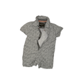 Grey, white, black romper | Short-sleeve polo style | 3-6M