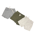 Owlivia | Set Of 3 Shorts | Grey, Olive, Light Grey | 3-6M
