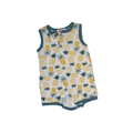Pineapple pattern romper & sun hat | 6-9M