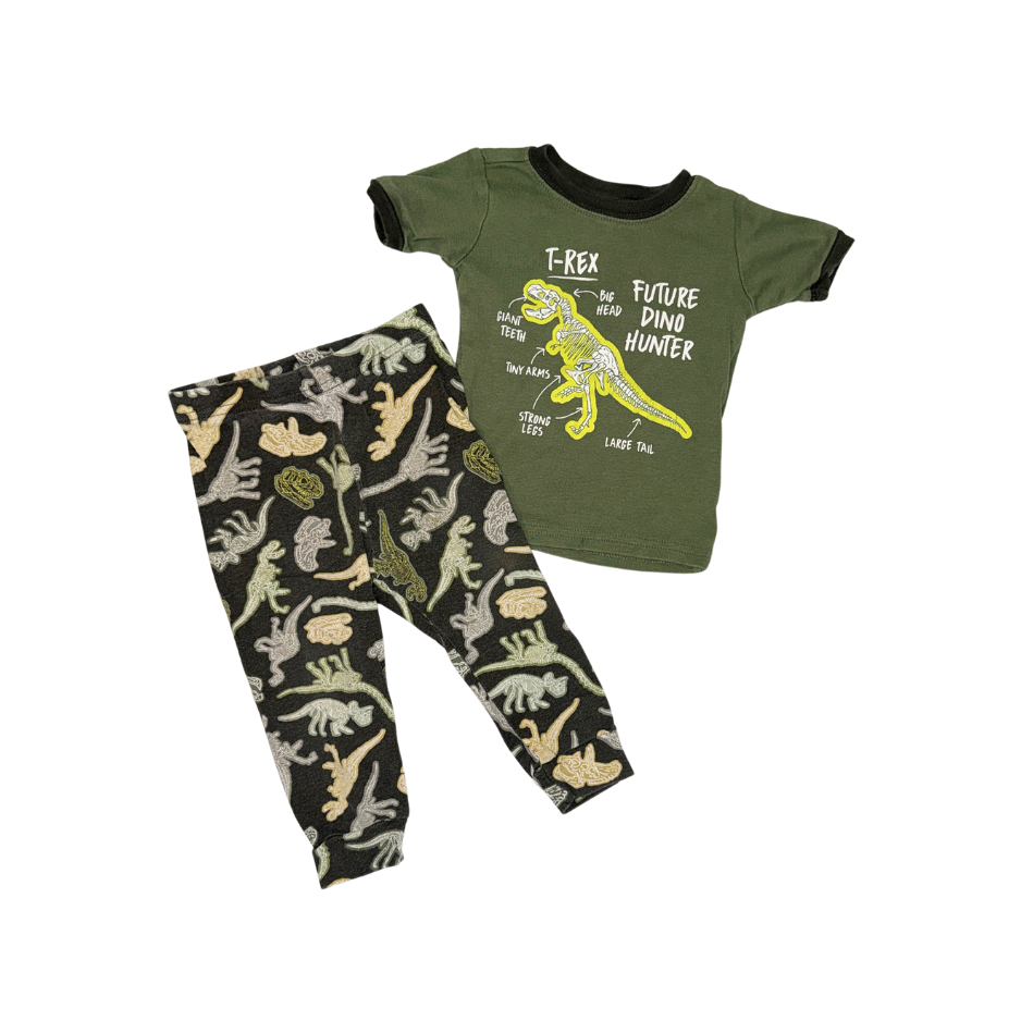 Dino green PJ set | 6-9M