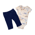 Carter's Dog Print Bodysuit & Navy Sweatpants Set | Boys 6M