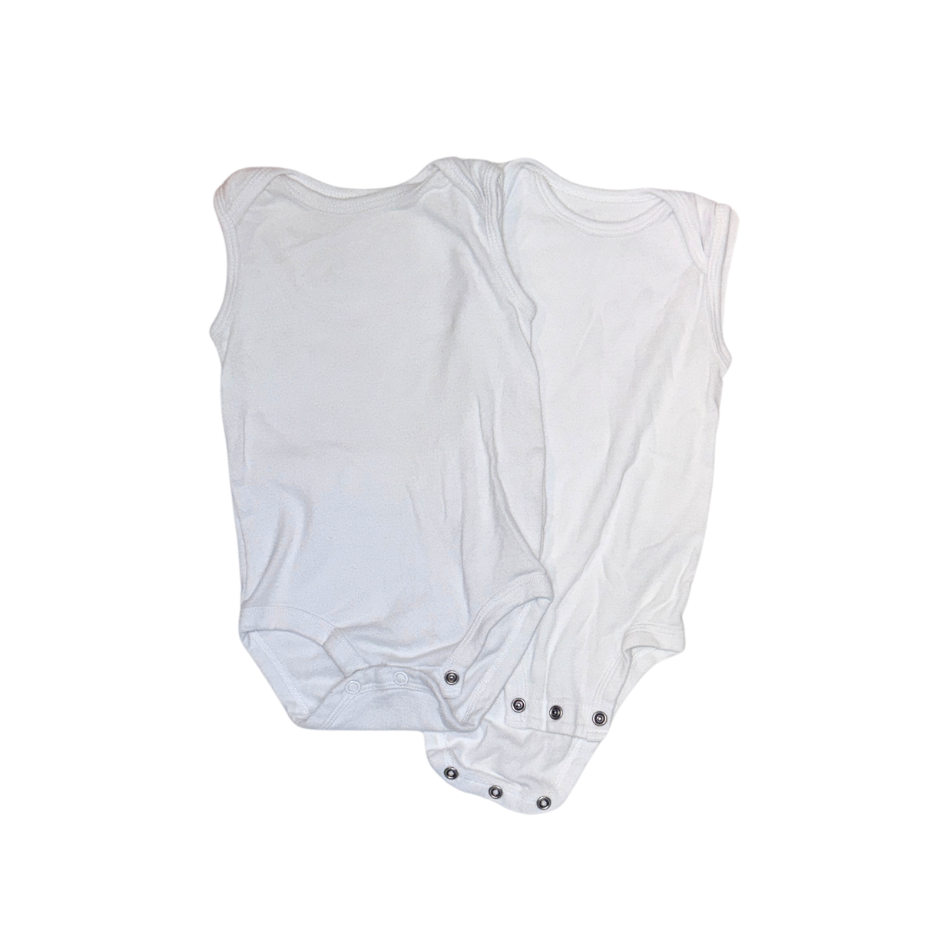 Carter's Set of 2 White Sleeveless Bodysuits | 6M