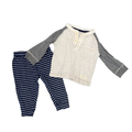 Carter's | Set Of 2 | Grey Striped Top & Navy Striped Pants | 9M