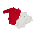 Multi Brands | Set of 2 Bodysuits | Red & Grey whit elephants | 9M