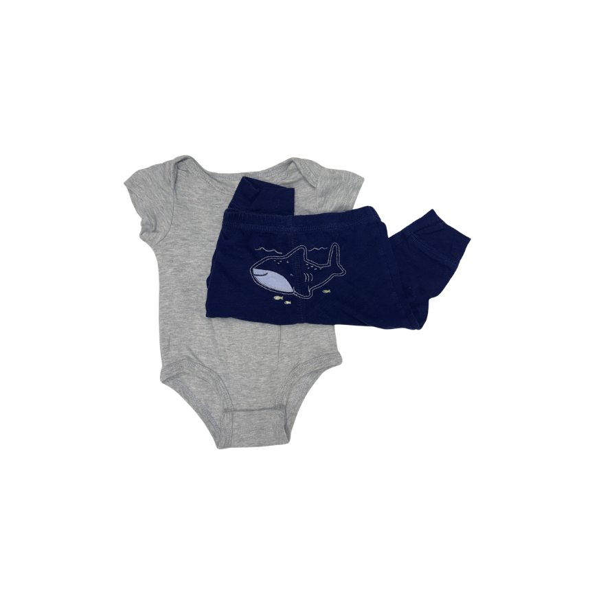 Multi Brands | Set Of 2 | Bodysuit & Pants | Grey & Navy | 6M