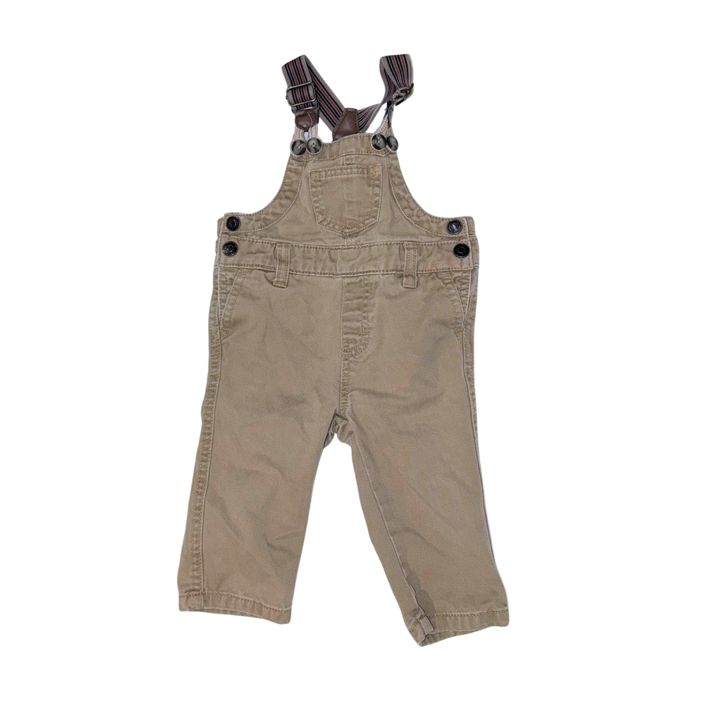 Khaki denim overalls | 6-12M