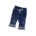 Denim pants with plaid details | 12M