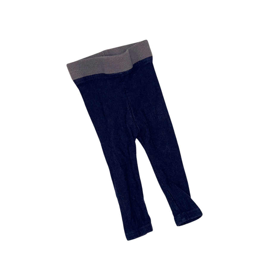 Blue navy with grey waist pants | 6-12M