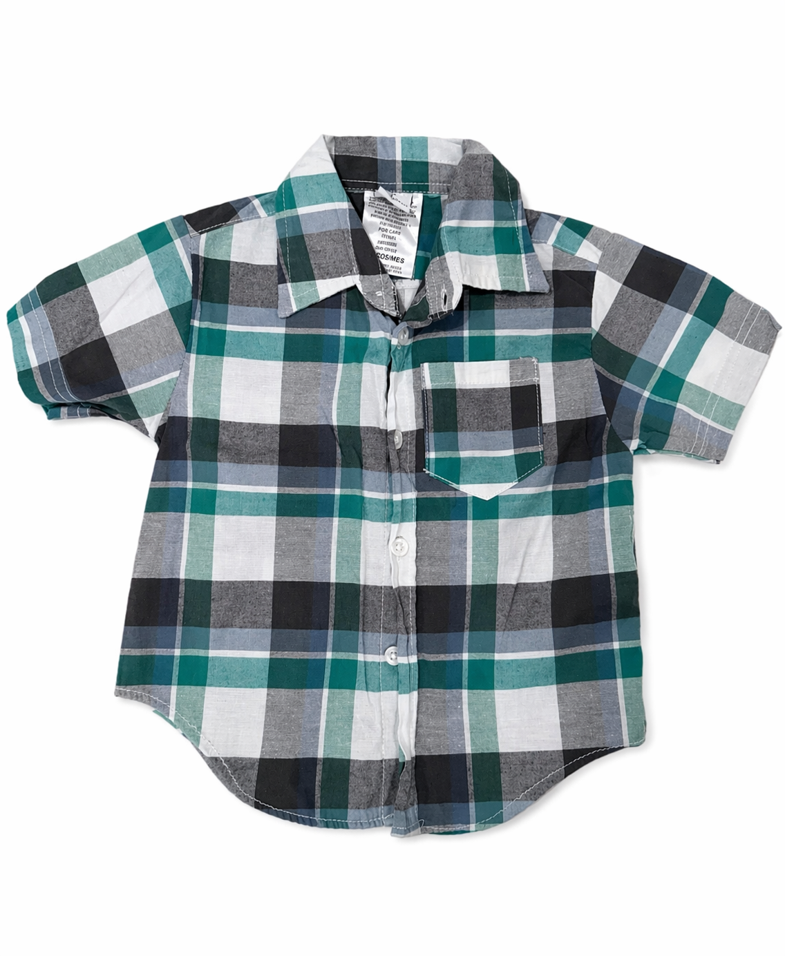 Plaid blue & grey shirt | 2T
