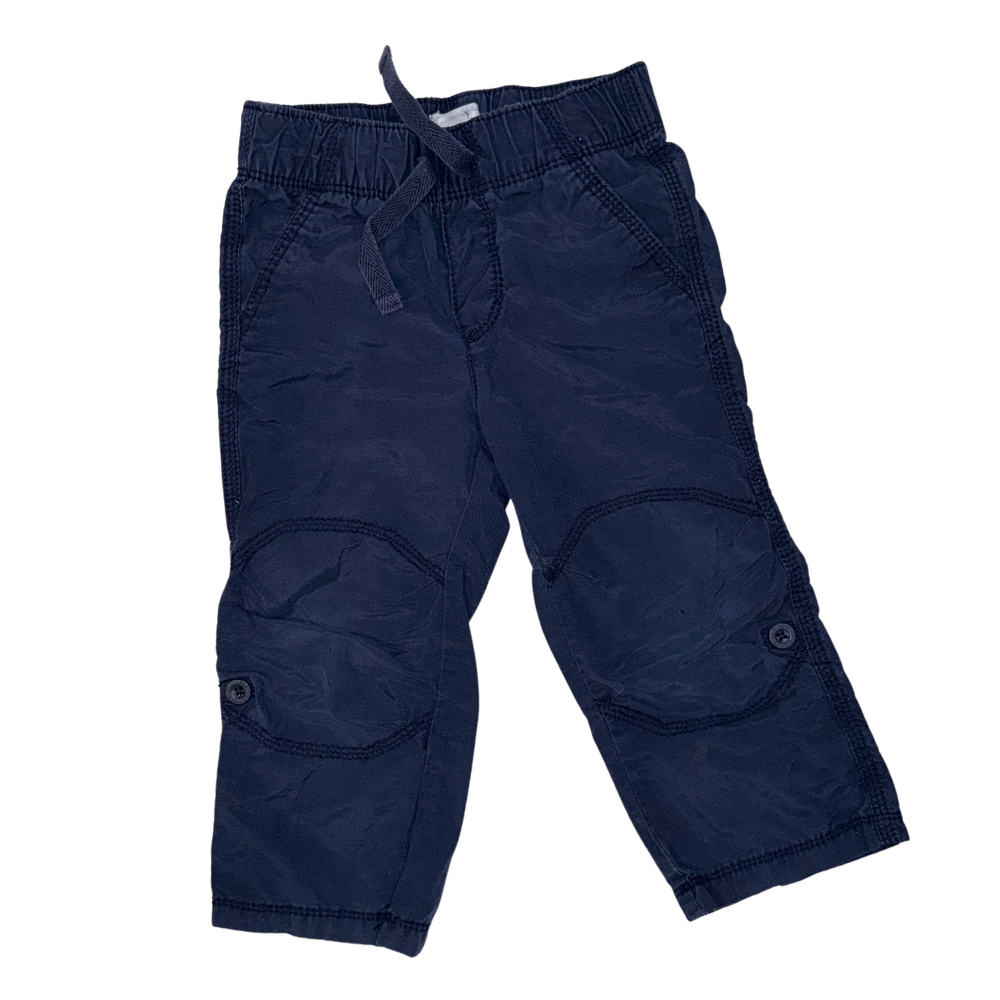 Navy blue cargo straight pants | 18-24M