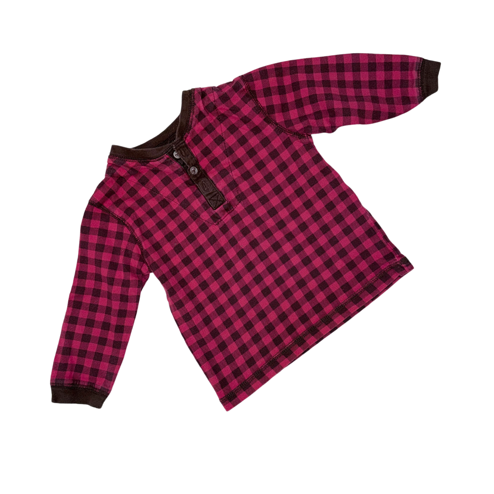 Red & brown plaid long-sleeve t-shirt | 18-24M