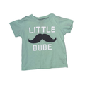 Green aqua "Little dude" short-sleeve t-shirt | 18M