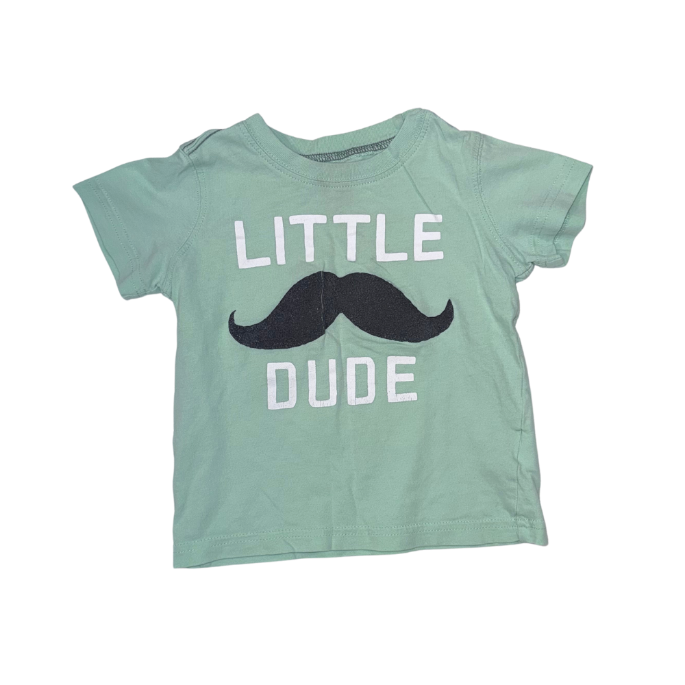 Green aqua "Little dude" short-sleeve t-shirt | 18M