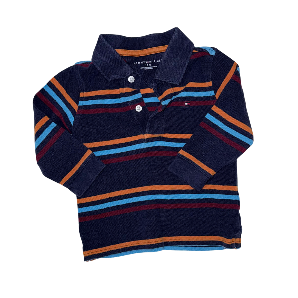Long-sleeve dark blue with stripes polo | TH | 18M