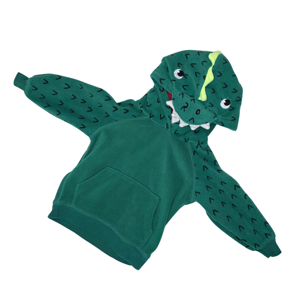 Green croc fleece hoodie | 18M