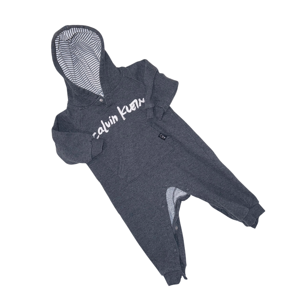 Grey hooded onesie | 18M