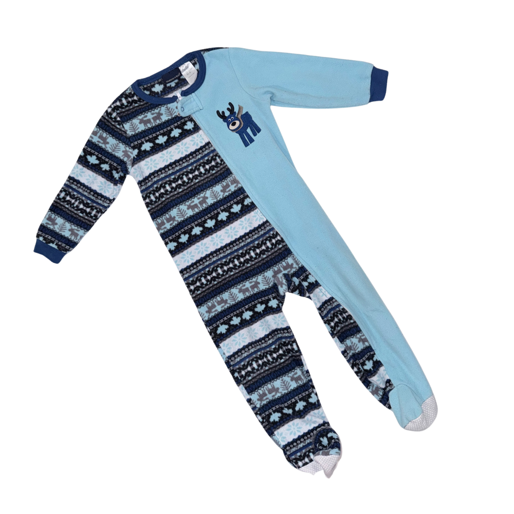 Blue & blue PJ footed onesie | 18-24M