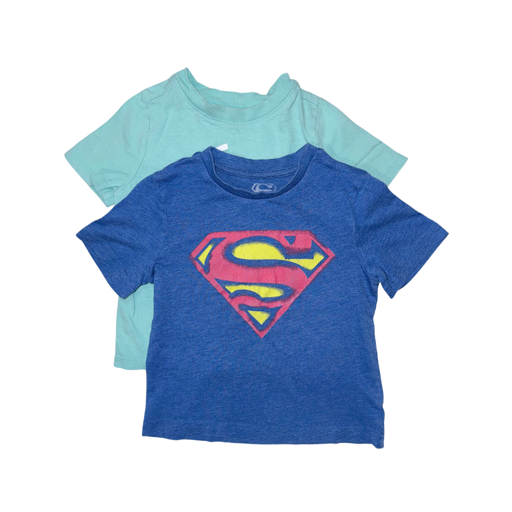 Set of 2 short-sleeve t-shirts | Superman & chill family | 2T
