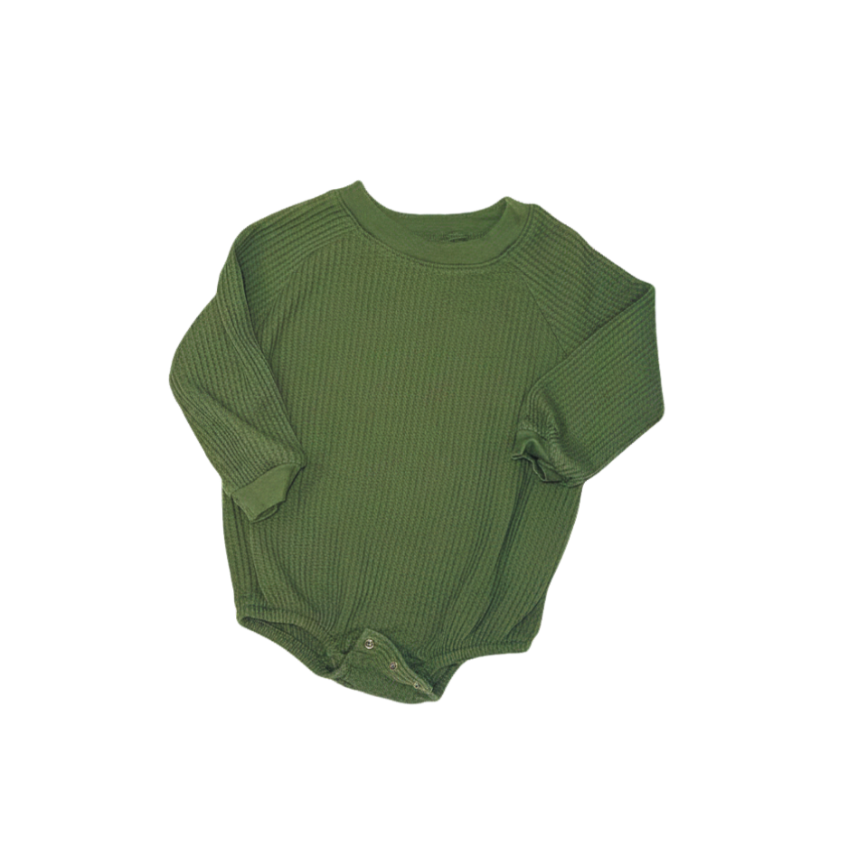 Long-sleeve green bodysuit | Sweatshirt style | 18-24M