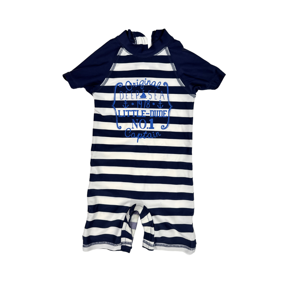 George Striped Swim Suit Hash Guard | 18-24M