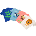 Children'S Place | Set Of 4 Graphic Tees | Blue, Light Blue, Neon Orange & White | 2T