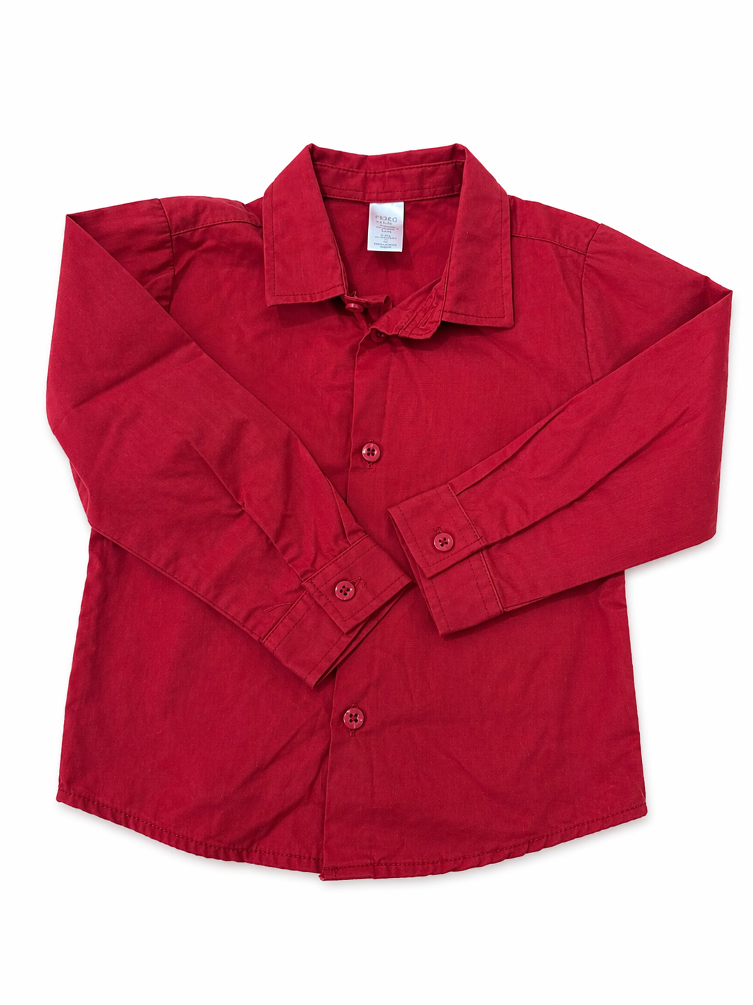 Plain red button shirt | 3T