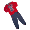 Set of long-sleeve red t-shirt & blue sweatpants | 3T