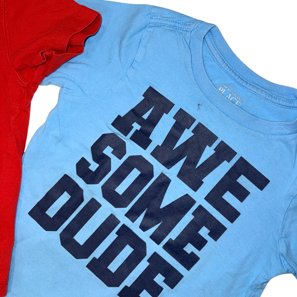 Set of 2 short-sleeve t-shirts | Blue & red | 3T