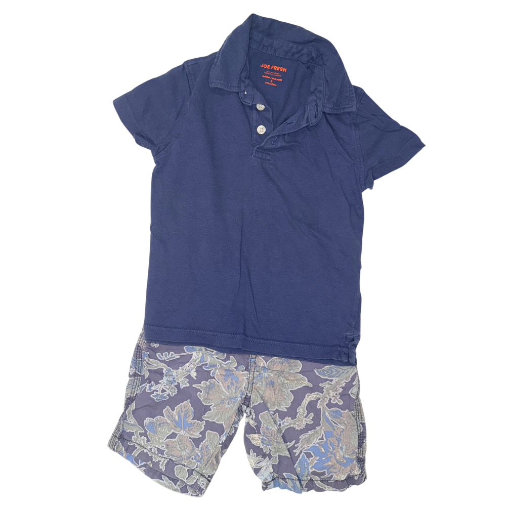Set of blue polo & shorts | 3T