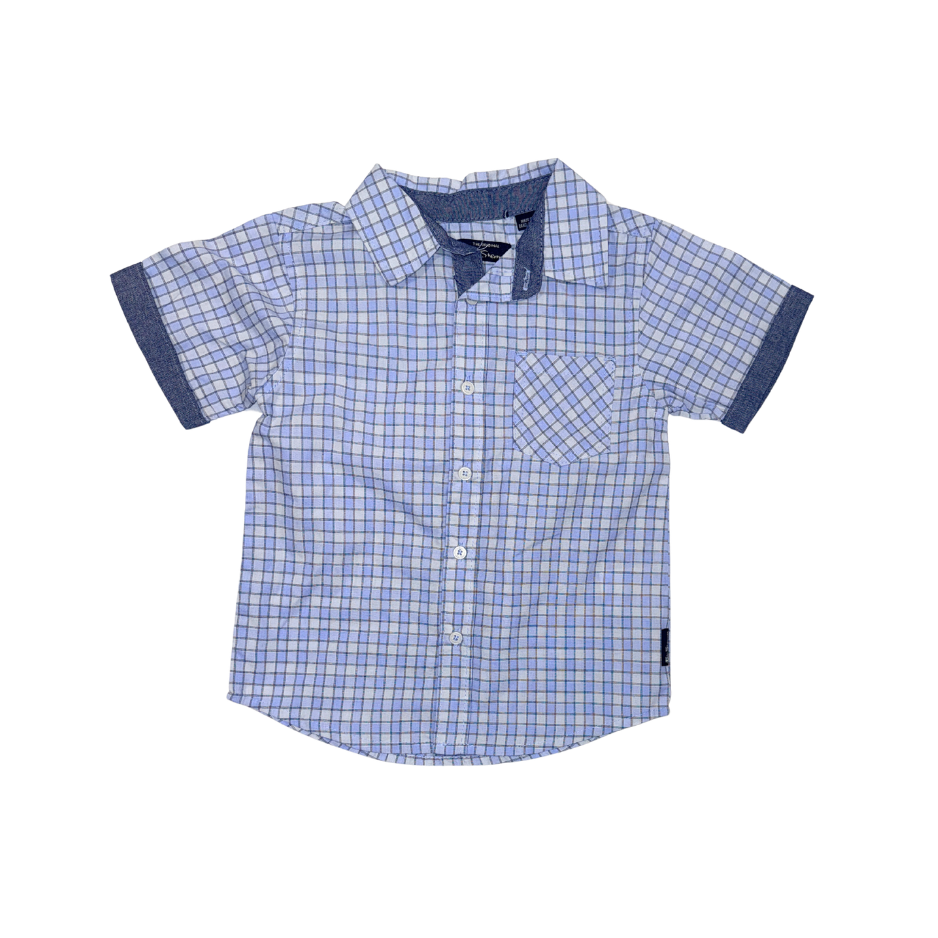 Set of 2 items | Plaid blue shirt & navy blue pants | 3T