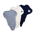 H&M Kids | Set Of 3 Long Sleeve Bodysuits | Blue, White, Navy | 3T